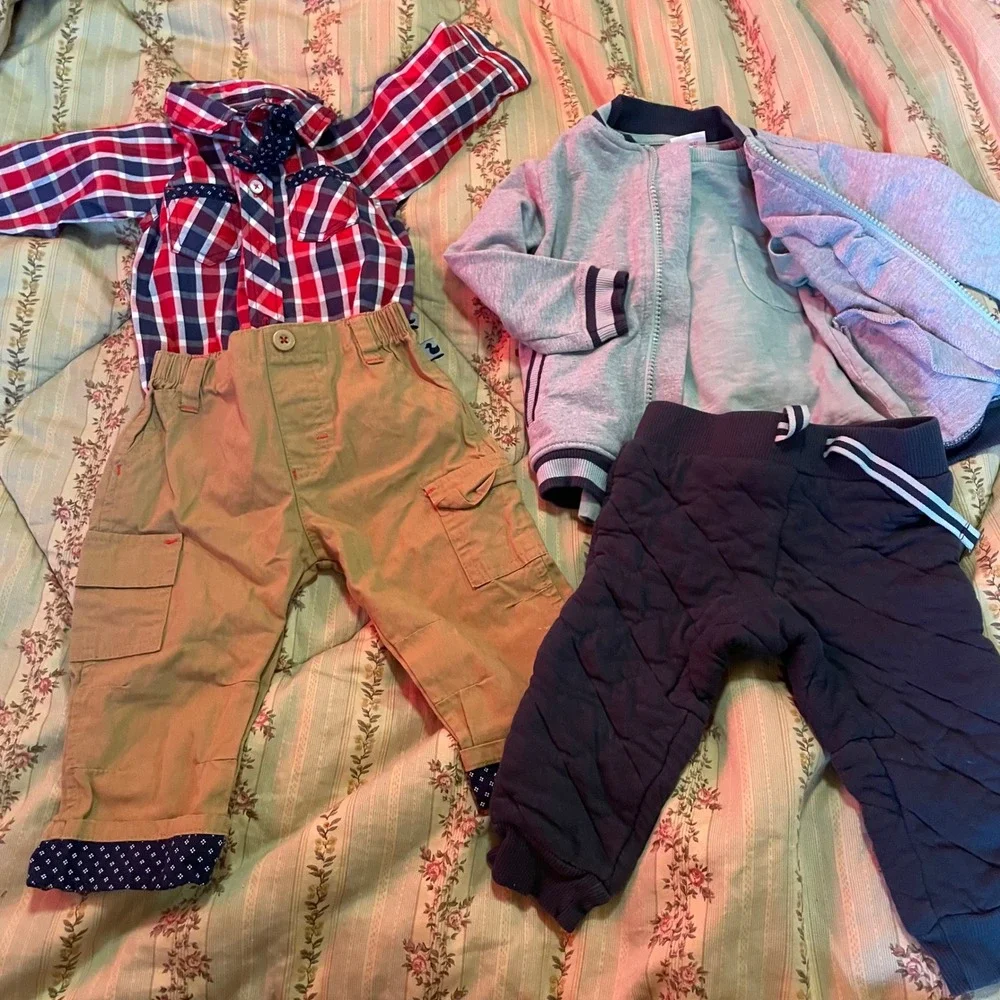 Boy Clothing Lot Carters Calvin Klein Bodysuits Joggers Sleepers 6 9 12 M 85 pcs